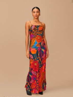 chinese dress ladies Beige Fresh Bananas Maxi Dress – FARM Rio